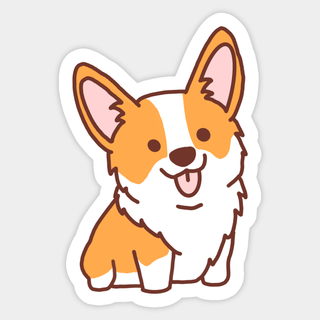 Yellow/White Corgi Sticker by MillerDesigns